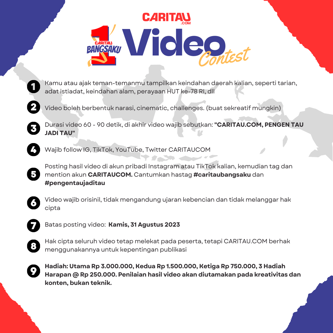 Caritau Bangsaku Video Contest - Syarat dan Ketentuan